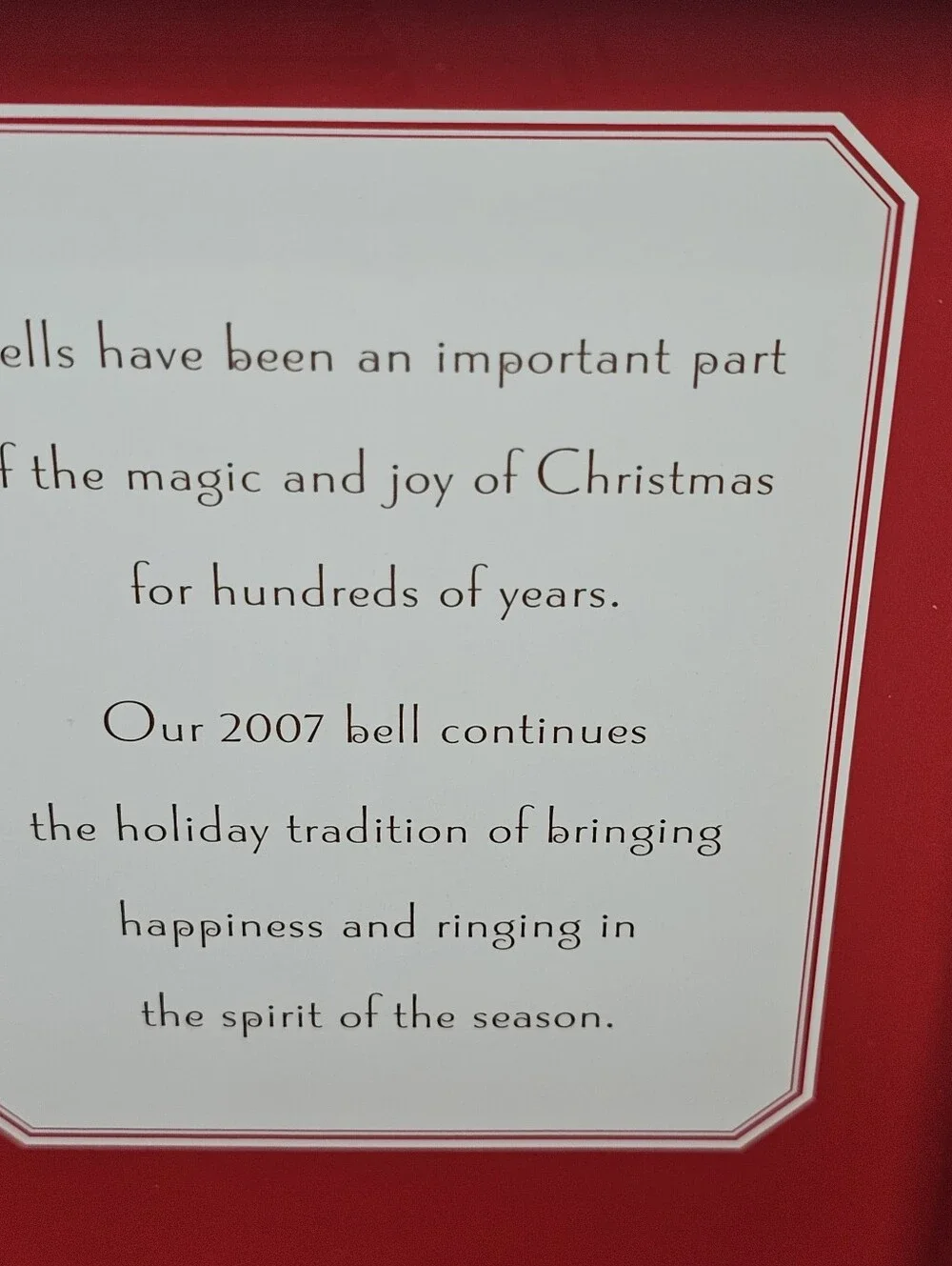 Hallmark bell made